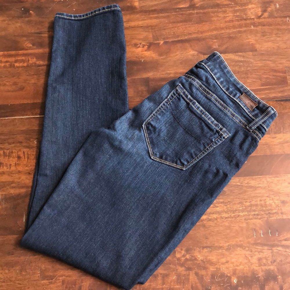 PAIGE Women's Skyline Skinny Jeans Womens Dark Wash Mid Rise Denim Pants Size 28